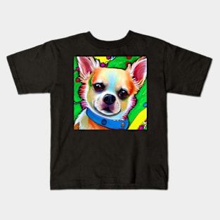 Chihuahua Dog Rainbow Painting Kids T-Shirt